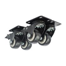 Garrucha Giratoria Plataforma Negra 1-1/2" con Freno | JEM
