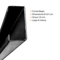 Correa Negra 60x30x10x1.50x6000mm | Adelca