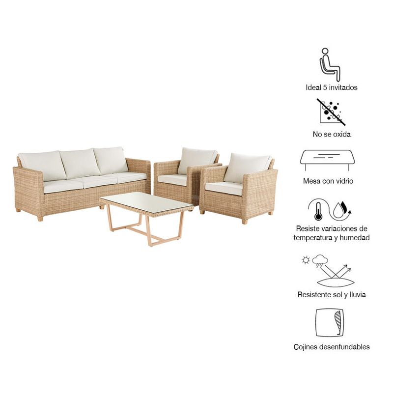 Sala-Exterior-5-Plazas-de-Mimbre-Aluminio-Beige