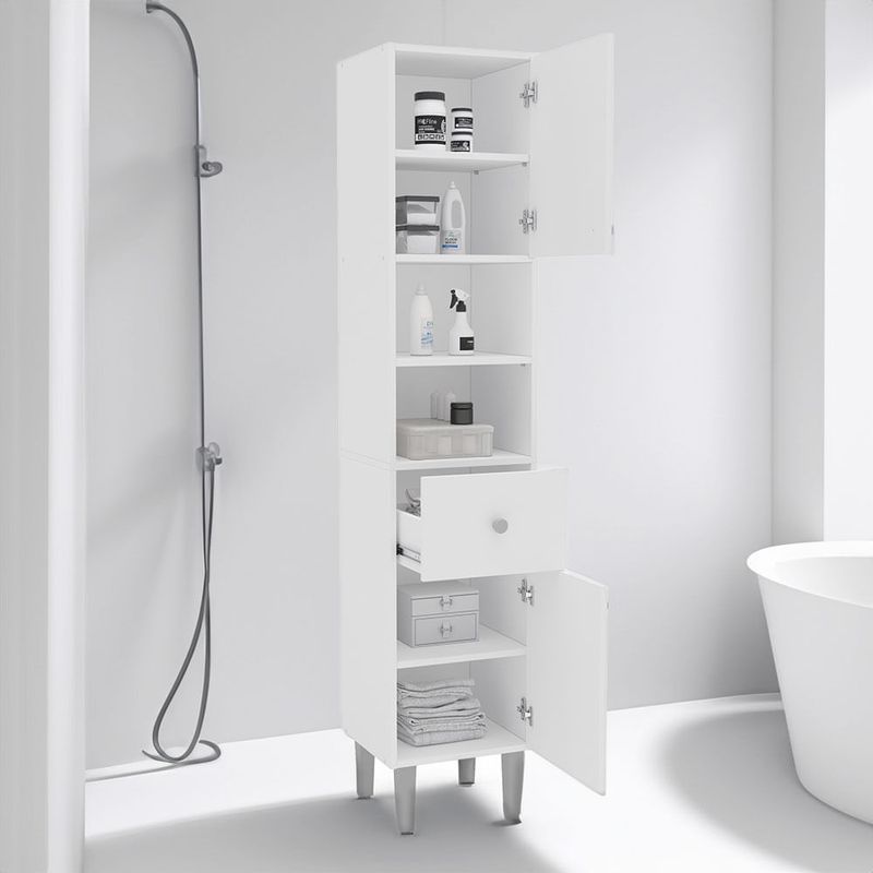 Mueble-de-Baño-Blanco-con-2-Puertas-y-1-Cajon-|-Politorno