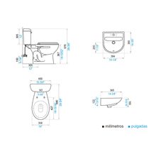 Combo Sanitario + Lavamanos Max Blanco | FV