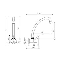 Llave de Pared con Pico Alto Plus Treviso | FV
