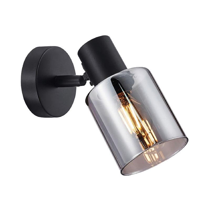 Lampara-de-Pared-Negra-con-Vidrio-Smoke-1XE12-|-Kasalight