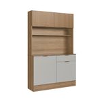 Mueble-para-Cocina-West-Marron-Beige-4-Puertas-|-Delmarco-Moveis