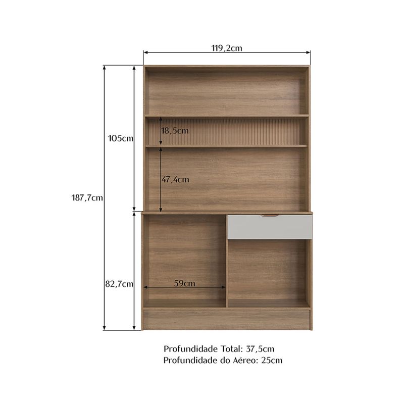 Mueble-para-Cocina-West-Marron-Beige-4-Puertas-|-Delmarco-Moveis