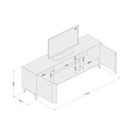 Mesa-para-TV-Kazan-Negro-Beige-|-Politorno