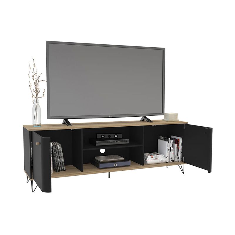 Mesa-para-TV-Kazan-Negro-Beige-|-Politorno