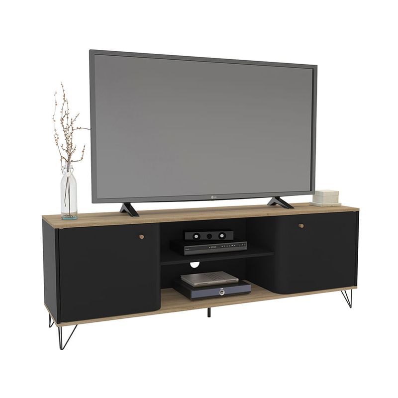 Mesa-para-TV-Kazan-Negro-Beige-|-Politorno