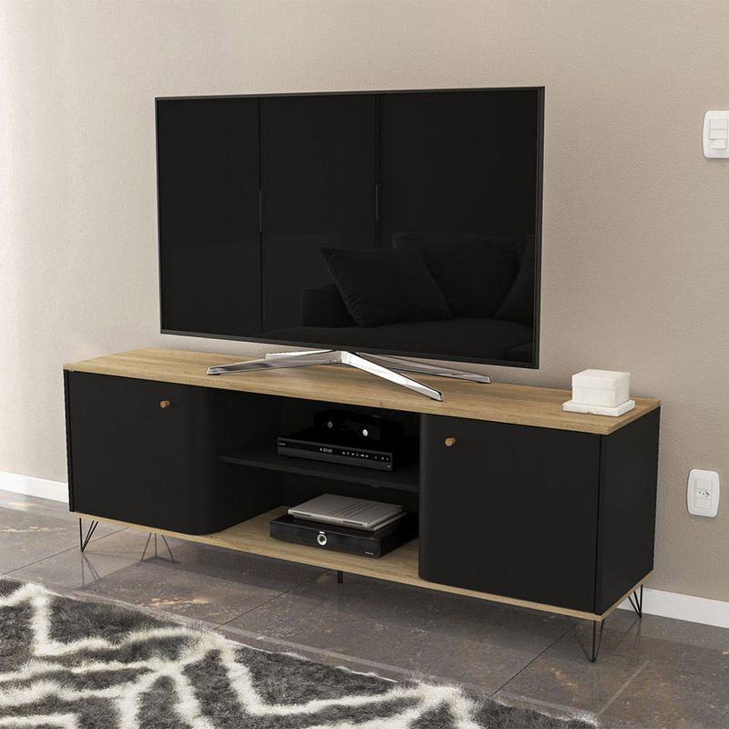 Mesa-para-TV-Kazan-Negro-Beige-|-Politorno