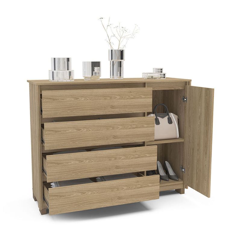 Comoda-Mets-Light-Oak-4-Cajones-|-Politorno