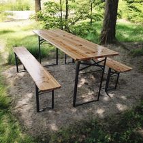 Set Mesa + 2 Bancas Plegables para Exterior