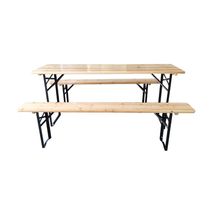 Set Mesa + 2 Bancas Plegables para Exterior