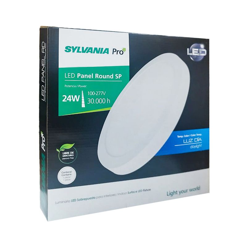 Panel-LED-Sobrepuesto-Redondo-24W-Luz-Dia-|-Sylvania