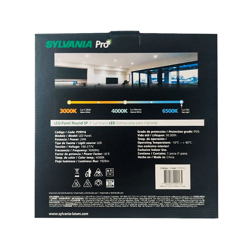 Panel-LED-Sobrepuesto-Redondo-24W-Luz-Dia-|-Sylvania