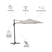 Parasol Lateral Taupe Acero/Poliéster | Naterial