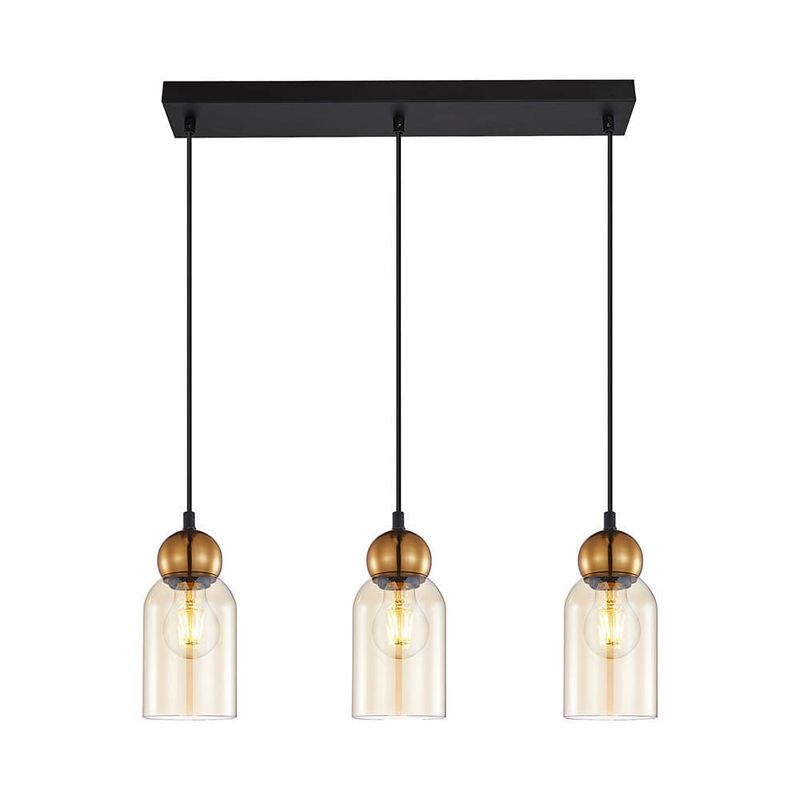 Lampara-Colgante-Laton-Vidrio-Ambar-3xE27-|-Orange