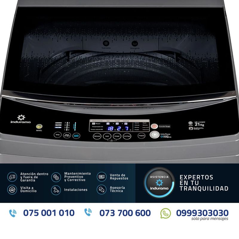 Lavadora-Automatica-21Kg-LRI-21CRPF-Gris-|-Indurama