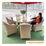 Mesa-de-Comedor-Exterior-Mimbre-Aluminio-Vidrio