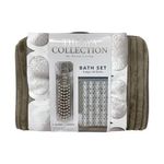 Juego-de-Cortina-y-Alfombra-para-Baño-Plata-Cafe-|-The-Spa-Collection