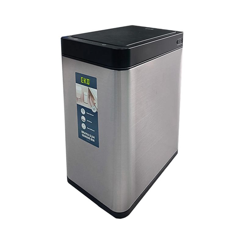 Basurero-con-Sensor-7L-Acero-Inoxidable-|-EKO