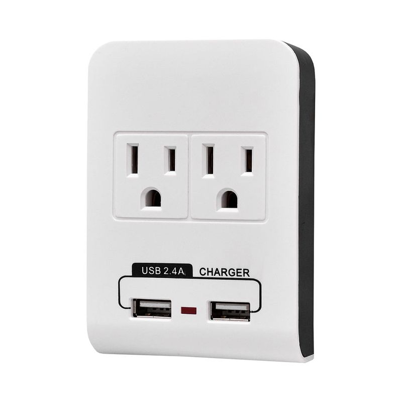 Multitoma-de-Pared-2-Salidas---2-Puertos-USB-|-Ferrenovo