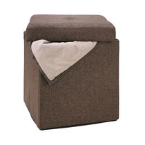 Banco Ottoman Organizador Marrón Plegable | Kennedy Home
