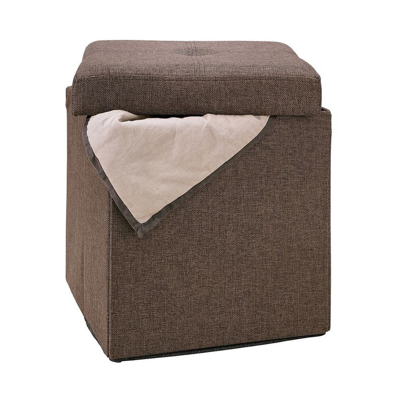 Banco-Ottoman-Organizador-Marron-Plegable-|-Kennedy-Home