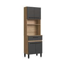 Kit de Cocina Lorna 4 Puertas Miel/Grafito | Delmarco Moveis