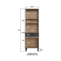 Kit de Cocina Lorna 4 Puertas Miel/Grafito | Delmarco Moveis