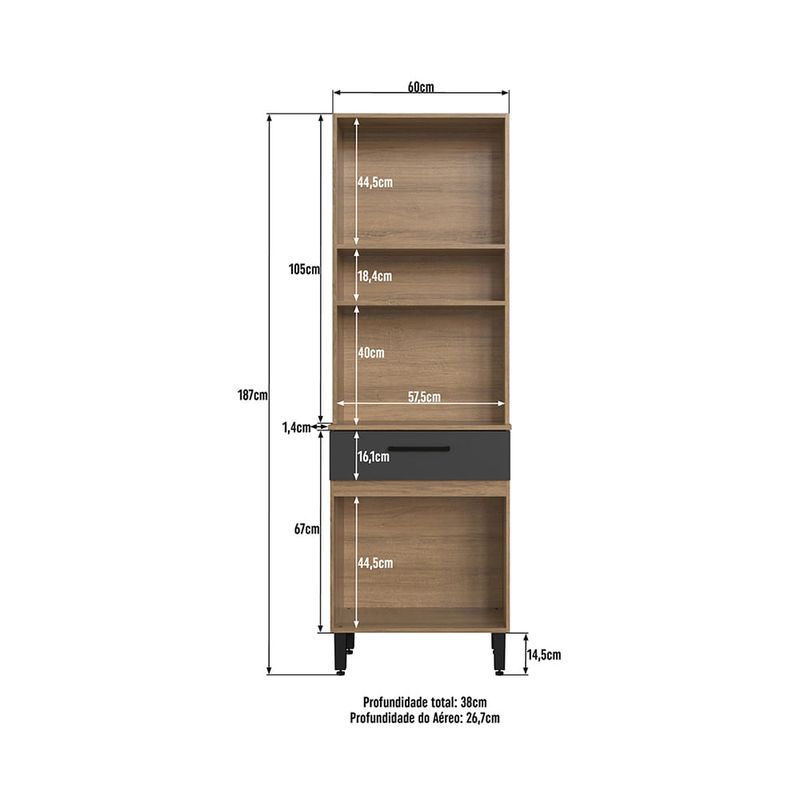 Kit-de-Cocina-Lorna-4-Puertas-Miel-Grafito-|-Delmarco-Moveis