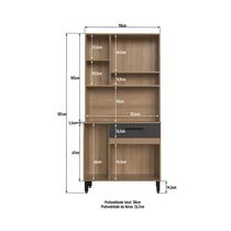 Kit de Cocina Hanna 6 Puertas Miel/Grafito | Delmarco Moveis