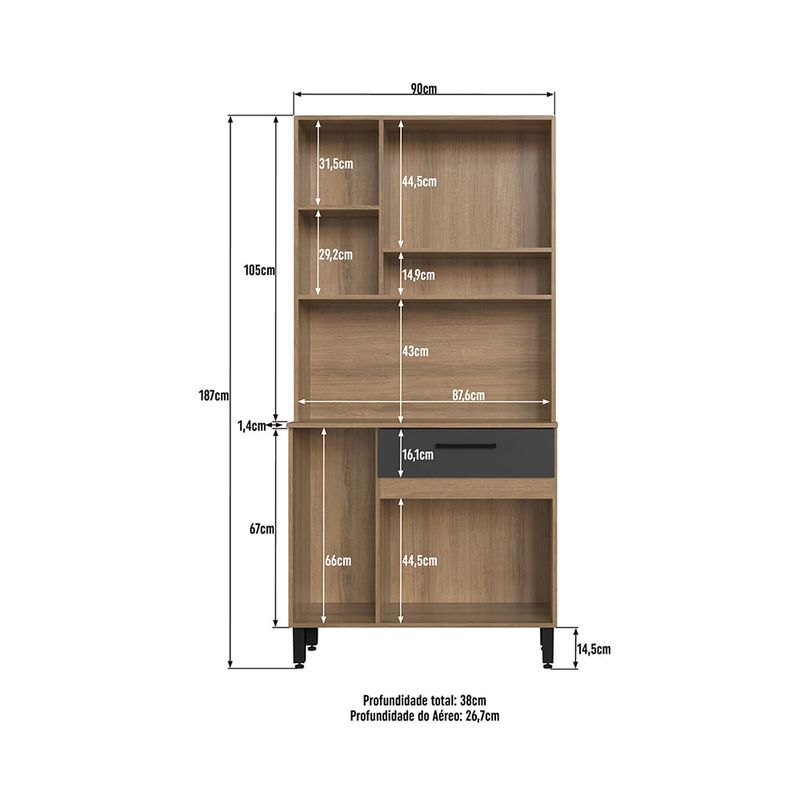 Kit-de-Cocina-Hanna-6-Puertas-Miel-Grafito-|-Delmarco-Moveis