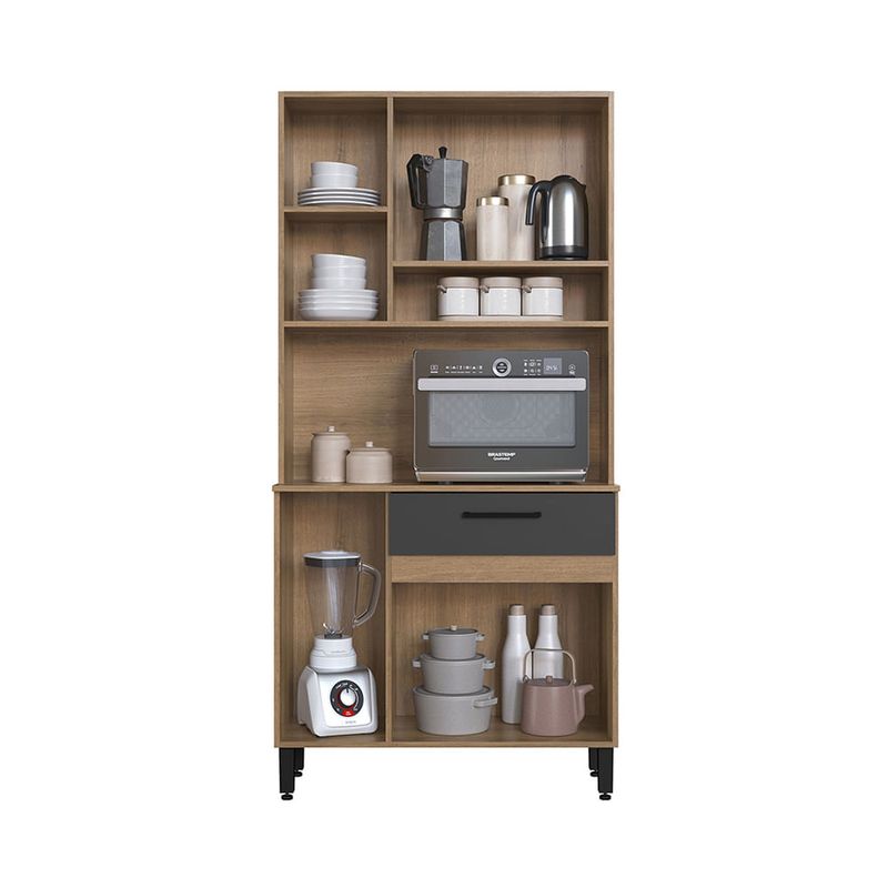Kit-de-Cocina-Hanna-6-Puertas-Miel-Grafito-|-Delmarco-Moveis