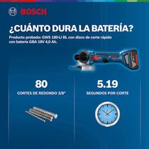 Amoladora Inalámbrica 5" 700W GWS 180-LI | Bosch