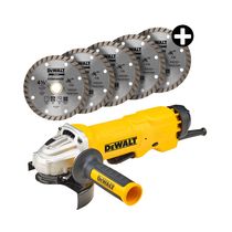 Esmeril Angular 1500W DeWalt | GRATIS: 5 Discos Diamantados 4-1/2"