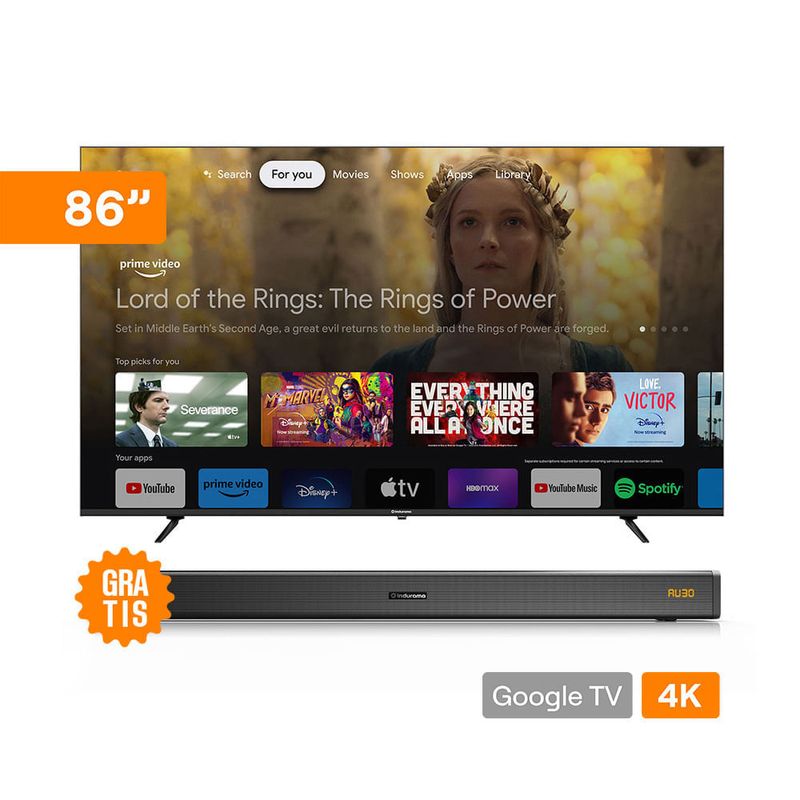 Televisor-86--QLED-4K-Google-TV-86TIKJQLED-|-Indurama