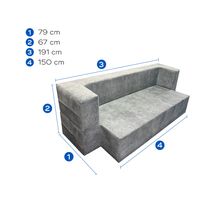 Sofá Cama ComfyBox Gris 1 ½ Plazas | Chaide