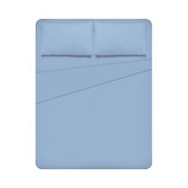 Juego de Sábanas Zafiro 1 1/2 Plazas Microfibra Celeste | Chaide