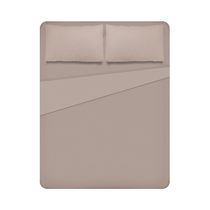 Juego de Sábanas Zafiro 2 1/2 Plazas Microfibra Habano | Chaide