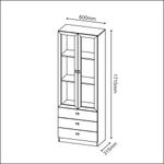 Vitrina-Alina-Roble-con-3-Cajones-Gris-|-Tecnomobili