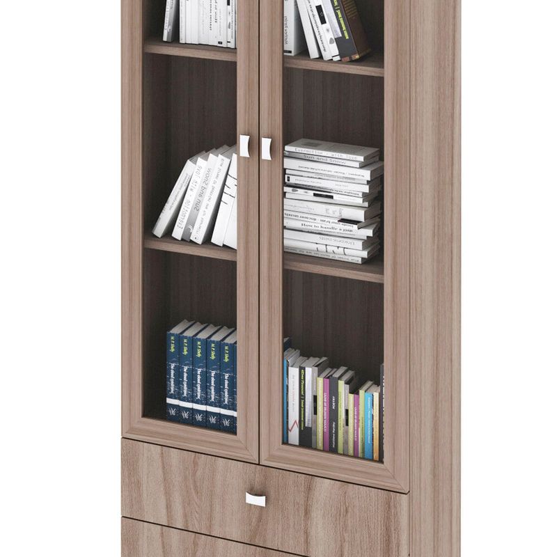 Vitrina-Alina-Roble-con-3-Cajones-Gris-|-Tecnomobili