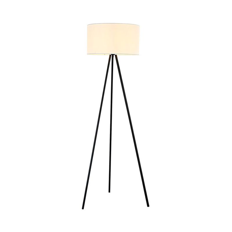 Lampara-de-Pie-Negra-Pantalla-Blanca-1xE27-|-Orange