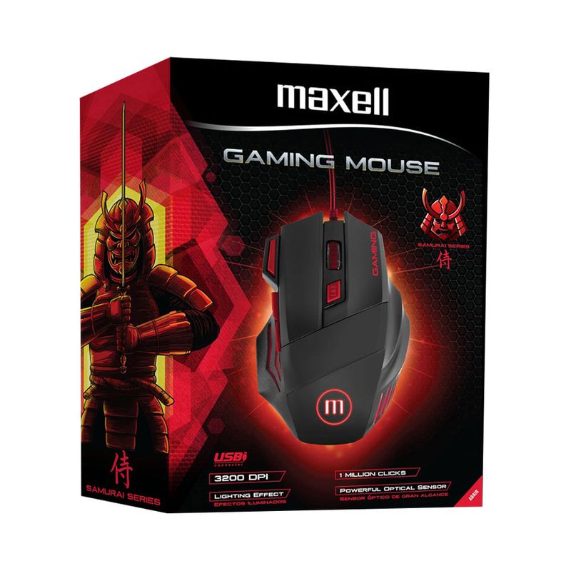 Mouse-Gaming-Maxell-Samurai-Series-con-Luces-LED-|-USB