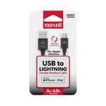 Cable-USB-A-a-Lightning-Trenzado-de-2m-Negro-|-Maxell