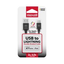 Cable USB-A a Lightning Trenzado de 2m Negro | Maxell