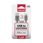Cable-USB-A-a-Lightning-Trenzado-de-2m-Gris-|-Maxell