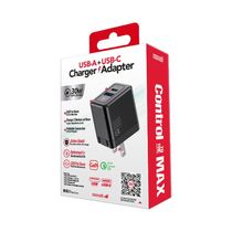 Cargador Adaptador 2 Puertos USB-A y USB-C de 30W | Maxell