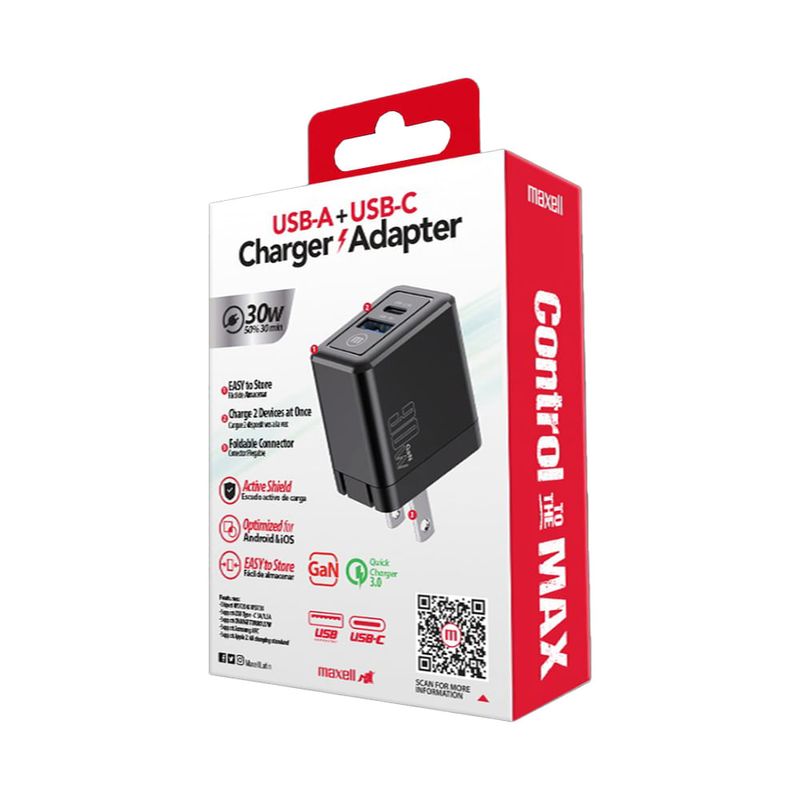 Cargador-Adaptador-2-Puertos-USB-A-y-USB-C-de-30W-|-Maxell