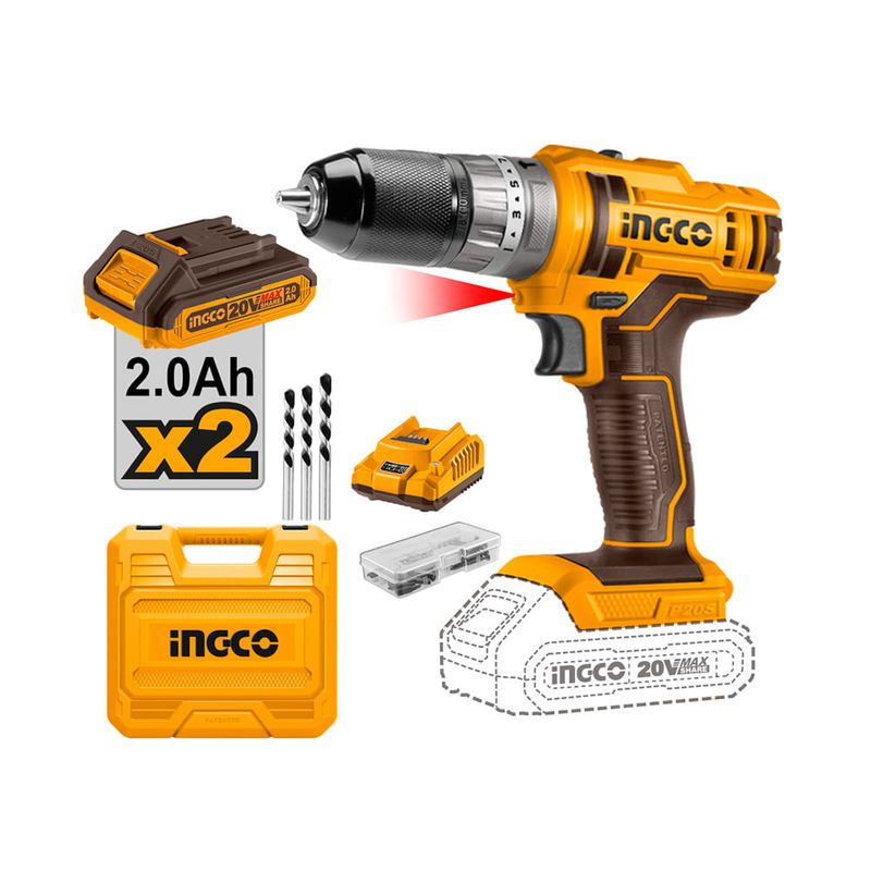 Taladro-de-Impacto-3-8--20V---2-Baterias-2Ah---Cargador---Maletin-|-Ingco