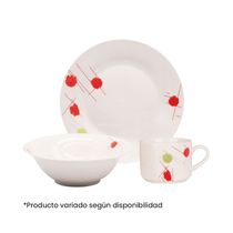 Vajilla de Porcelana 12 Piezas Redonda Diseño Surtido | Warenhaus